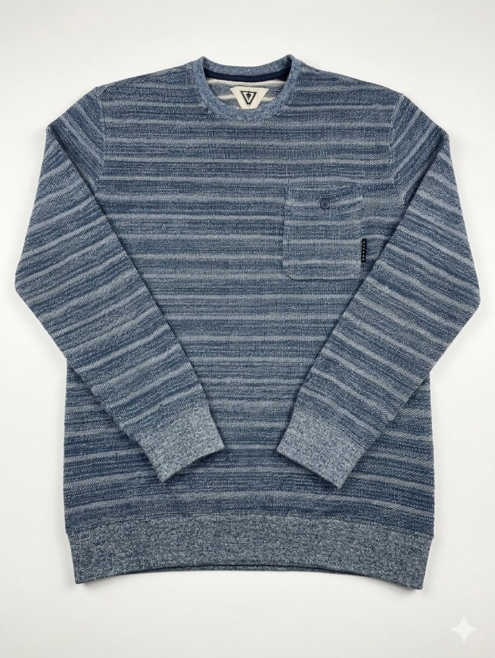 VISSLA Men's  Blue Striped Crewneck Sweater Sz Large